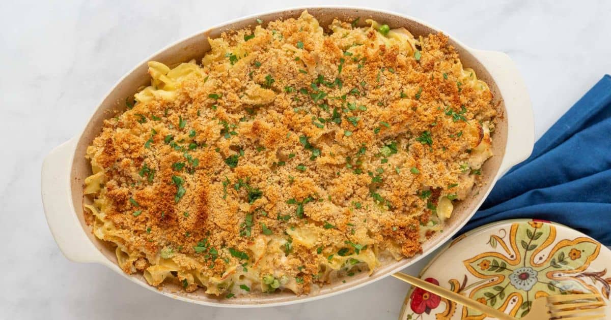 Old Fashioned Tuna Noodle Casserole - Made Without Canned Soup
